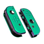 eXtremeRate Chameleon Green Purple Joy con Handheld Controller Housing with Full Set Buttons, DIY Replacement Shell Case for Nintendo Switch Joycon & Switch OLED Joy con – Console Shell NOT Included