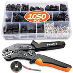 Preciva Wire Crimping Tool Connector kit, 1050Pcs JST-SM Connectors Set, AWG28-18/0.08-1mm² Ratcheting Crimper Tool for Dupont, Molex, ATX, JST Series