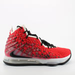 Nike Lebron XVII Red Textile Lace Up Mens Trainers BQ3177 601 - Size UK 6.5