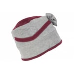 Beret Bonnet Femme Bordeaux et Gris Chapeau Polaire Hiver Monia-Taille unique