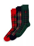 Ralph Lauren Tartan Socks Gift Set, Pack of 3, One Size, Multi