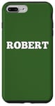 Coque pour iPhone 7 Plus/8 Plus Médaille nominative Robert Big Texte blanc personnalisable Dos assorti