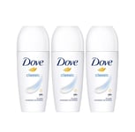 Dove Women Classic Deodorant Anti-transpirant Roll-On 50ml 3, 6 Pack