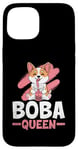 Coque pour iPhone 15 Boba Queen - Thé au lait pour chien - Pour amoureux des perles