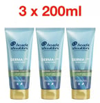 Head & Shoulders Derma X Pro Soothing Hair Conditioner for Dry Scalp 3 x 200ml