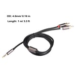 3.5mm Aux MaleTo 2RCA Male Cable Plug Stereo Cable Adapter Cord REZ