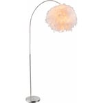 Lampe à arc avec ressorts lampadaire lampe de salon lampadaire réglable en hauteur, blanc argenté, 1x E27, LxH 96x141-196 cm