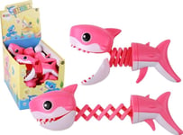 Leantoys Biting Fish Pink Shark Gun Leksak