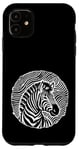 Coque pour iPhone 11 Zèbre Noir Blanc Savane Animaux Afrique Motif Zèbre