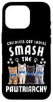 Coque pour iPhone 16 Pro Les dames chats sans enfants brisent le patriarcat