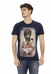 Trussardi Action Mens Blue Cotton T-Shirt - Size Small