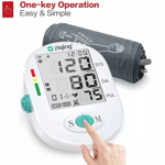 Digital Automatic Blood Pressure Monitor Upper Arm BP Machine Heart Rate White