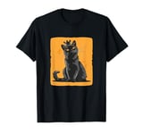 Funny Black Cat with Crown for a Royal Comedy Vibe T-Shirt