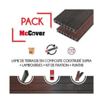 Mccover - pack 1 m² lame de terrasse composite coextrudé Supra avec accessoires (4 coloris) 3600 x 145 x 23 mm - Coloris - Acajou - Acajou