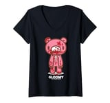 Womens Gloomy Bear Naughty Grizzly Anime Fan Edgy Fantasy Gamer V-Neck T-Shirt