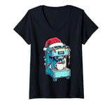 Womens Barista Coffee Lover Coffee Maker Maschine Christmas Xmas V-Neck T-Shirt