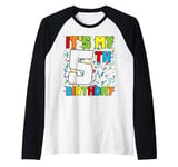 It's My 5th Birthday Shirt Men Women Teens Kids Confetti Raglan Baseball Tee