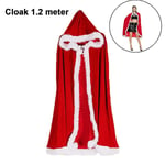 Jul Halloween Kostymer Manteln Fru Claus Jul Tomte Sammet Huva Cape Robe