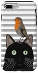 Coque pour iPhone 7 Plus/8 Plus Rouge-Gorge Oiseau Chat Biologiste Nature Ornithologue