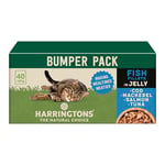 Harringtons Complete Wet Pouch Grain Free Hypoallergenic Adult Cat Food Fish in Jelly Pack 40x85g - Cod, Mackerel, Salmon & Tuna - Making Mealtimes Meatier