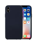 Coque Silicone Gomme intérieur façon velours iPhone XR - Bleu Nuit