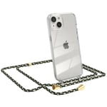 For Apple iPhone 13 phone case with strap cord Case Chain Green Camouflage