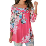 Summer Autumn Fashion Off The Shoulder Sleeve Pink L