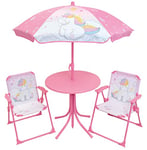 FUN HOUSE 46XØ46, 2 53XL.38,5XP 1 H.125XØ Enfant Licorne Salon DE Jardin Table H.46 X Ø46 CM, Deux CHAISES H.53 X L.38,5 X P.37,5 CM ET Un Parasol H.125 X Ø 100 CM, Rose