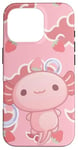 iPhone 16 Pro Cute Kawaii Axolotl Cat Aesthetic Pink Cloud Case