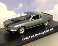 GREENLIGHT 1/43 DIECAST JOHN WICK 1969 FORD MUSTANG BOSS 429 METALLIC GREY 86540