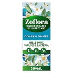 Zoflora Coastal Waves Concentrated Multipurpose Disinfectant Liquid, Antibacterial Multi-surface Cleaner, Pet-Friendly, Kills 99,9% of Bacteria & Viruses, 1 x 500ml