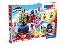 Clementoni - 18289 - Edukit 4 en 1 - Miraculous (Puzzles De 30 Et 48 Pièces, 6 Cubes Et Un Mémo) - Jeu De Cartes Enfants, Jeu Éducatif 4 Ans, Jeu De Paires et Puzzle Enfants - Fabriqué en Italie