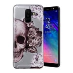 Samsung Galaxy A6 Plus TPU Muovi KuvallinenTakasupja Kuori - Kallo ja Kukat Monivärinen