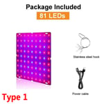 2000W LED Plant Grow Light Full Spectrum LED Justerbar 81-LED 81-LED