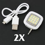 2X 3.5mm 16 LED Selfie Fill Flash Light IOS Android Sumsung iPhone Pad Camera