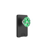 Motif Formes Géométriques Aqua-Vert Noir Fond Blanc PopSockets PopWallet pour MagSafe