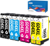 Lot de 8 Cartouches 604XL compatibles avec Les Cartouches Epson 604 pour Epson XP-2200 XP-2200 XP-2205 XP-3200 XP-3205 XP-4200 XP-4205 WF-2910 WF-2930 WF-2935 WF-2950