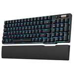 RK ROYAL KLUDGE RK96 90% Triple Mode BT5.0/2.4G/USB-C Hot Swappable Mechanical Keyboard with Magnetic Hand Rest, 96 Keys Wireless Bluetooth Gaming Keyboard with Software, Blue Backlight, Brown Switch