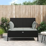 Design In - Banc de jardin,Banquette de jardin à 2 Places avec Coussins Noir Résine Tressée CFW51899