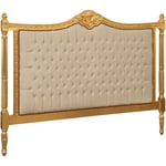 Tête de lit double en tissu capitonné 180x6x134 cm Tête de lit double matelassée Tête de lit en bois Style baroque moderne