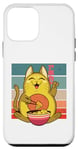 Coque pour iPhone 12 mini Chat à jaune, souriant, ludique, bol japonais