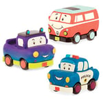B. Toys - Mini Set de Véhicules à Rétrofriction - Ensemble de 3 véhicules - Camion, Camping-Car, Police - 12 Mois +