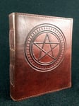 PENTAGRAM Handmade Leather Journal Diary - Pagan Wicca Book of Shadows