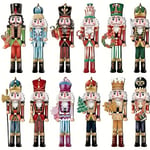 12 st julgranssoldater i trä - Nötknäppare Dekoration Julgranshänge Ornament NYA 12PCS