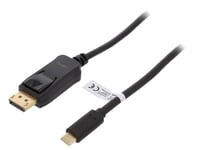 Adaptateur DisplayPort prise male USB C prise male 1.8m - Noir