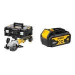 DEWALT Scie circulaire XR 18VBL - sans Batterie ni Chargeur - Multi-matériaux 115 mm Jaune & Batterie XR 18V 4 Ah Li-Ion - DCB182-XJ - Compatible Avec Tous Les Outils XR 18V