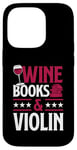 Coque pour iPhone 14 Pro Livres sur le vin et le violon rouge