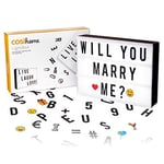 Cosi Home® A4 Cinematic Light Box with 100 Letters, Emoji, Smilies and Symbols - Personalise Your own Message - Battery and USB Power