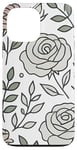 Coque pour iPhone 13 Pro Max Rose florale botanique, style minimaliste