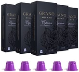 Grano Milano Espresso 50 Coffee Pods Compatible with Nespresso Original line, Medium Roast - Intensity 9/12, Coffee Capsules Made in Italy Espresso Coffee